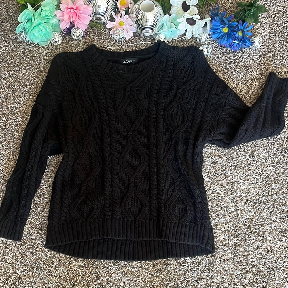 Black Cable Knit Sweater